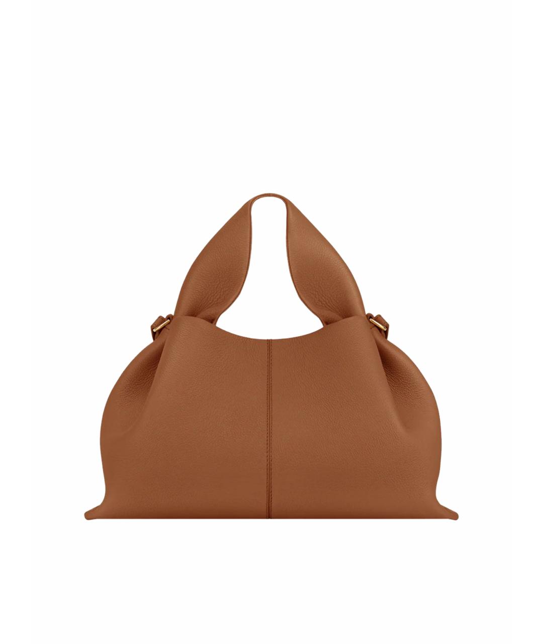 POLENE Коричневая кожаная сумка тоут, фото 1