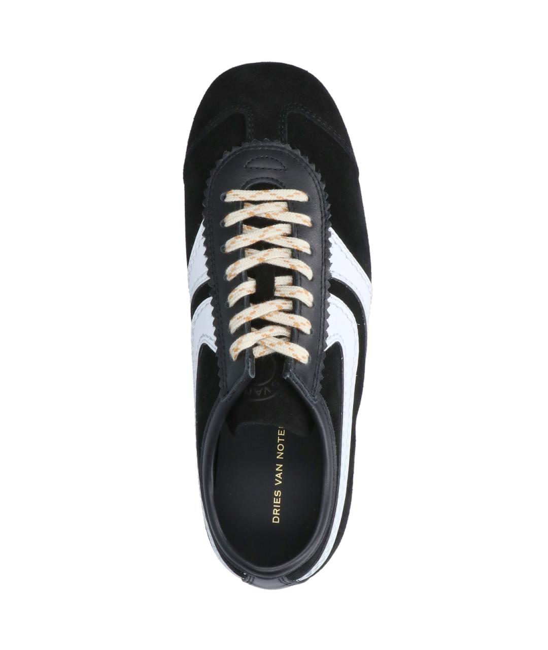 DRIES VAN NOTEN Черные замшевые кроссовки, фото 5