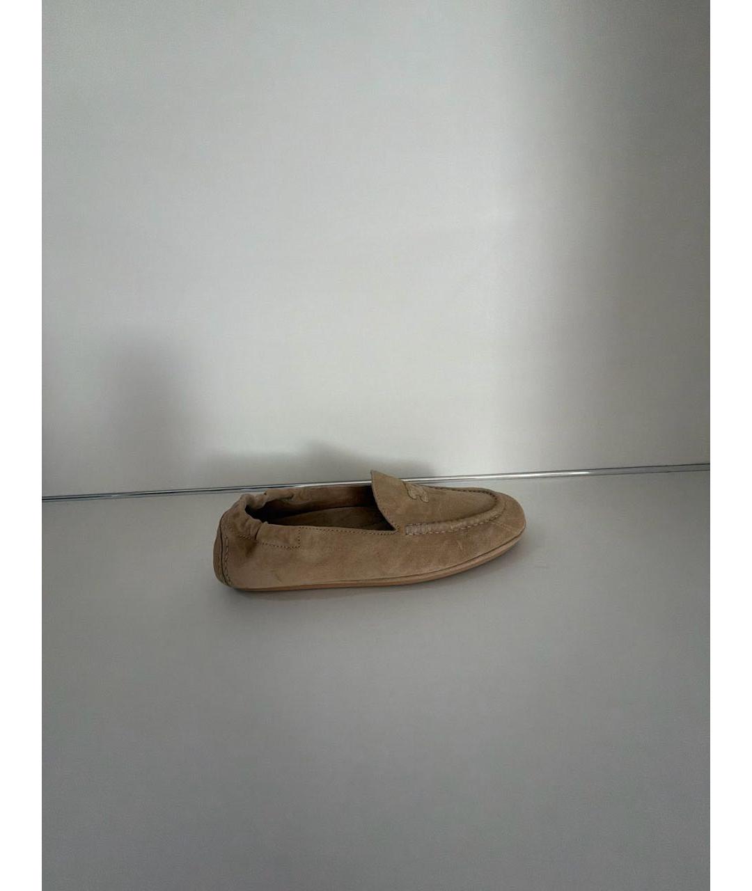 CELINE Бежевые замшевые мокасины, фото 7