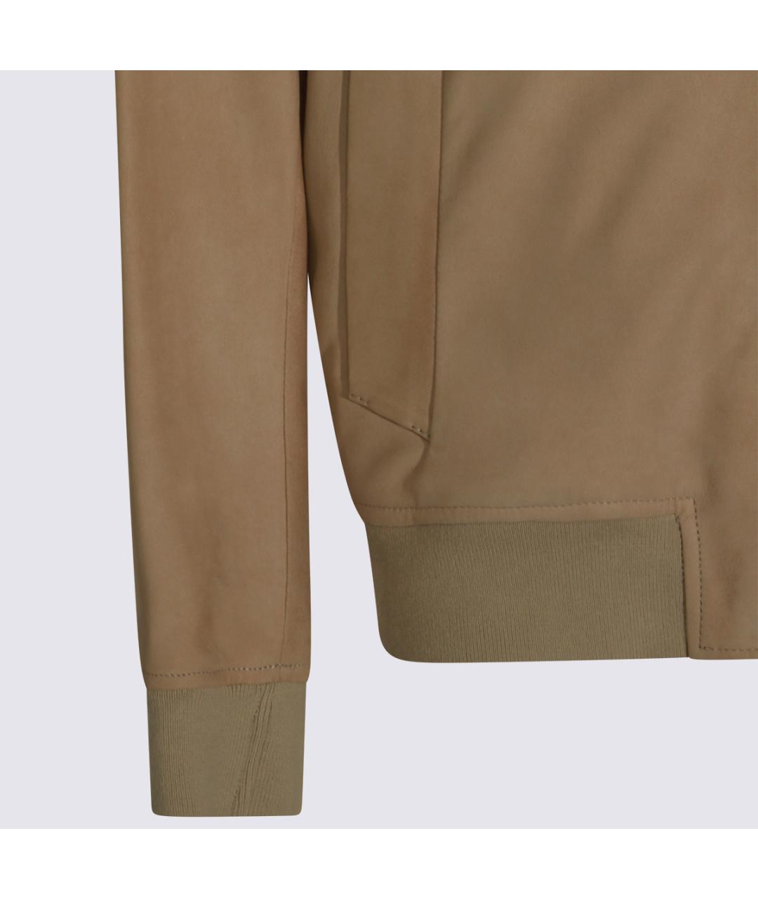 SANTORO Бежевая кожаная куртка, фото 3