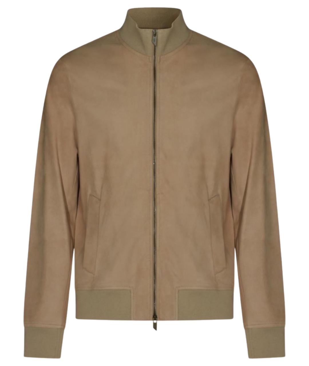 SANTORO Бежевая кожаная куртка, фото 1