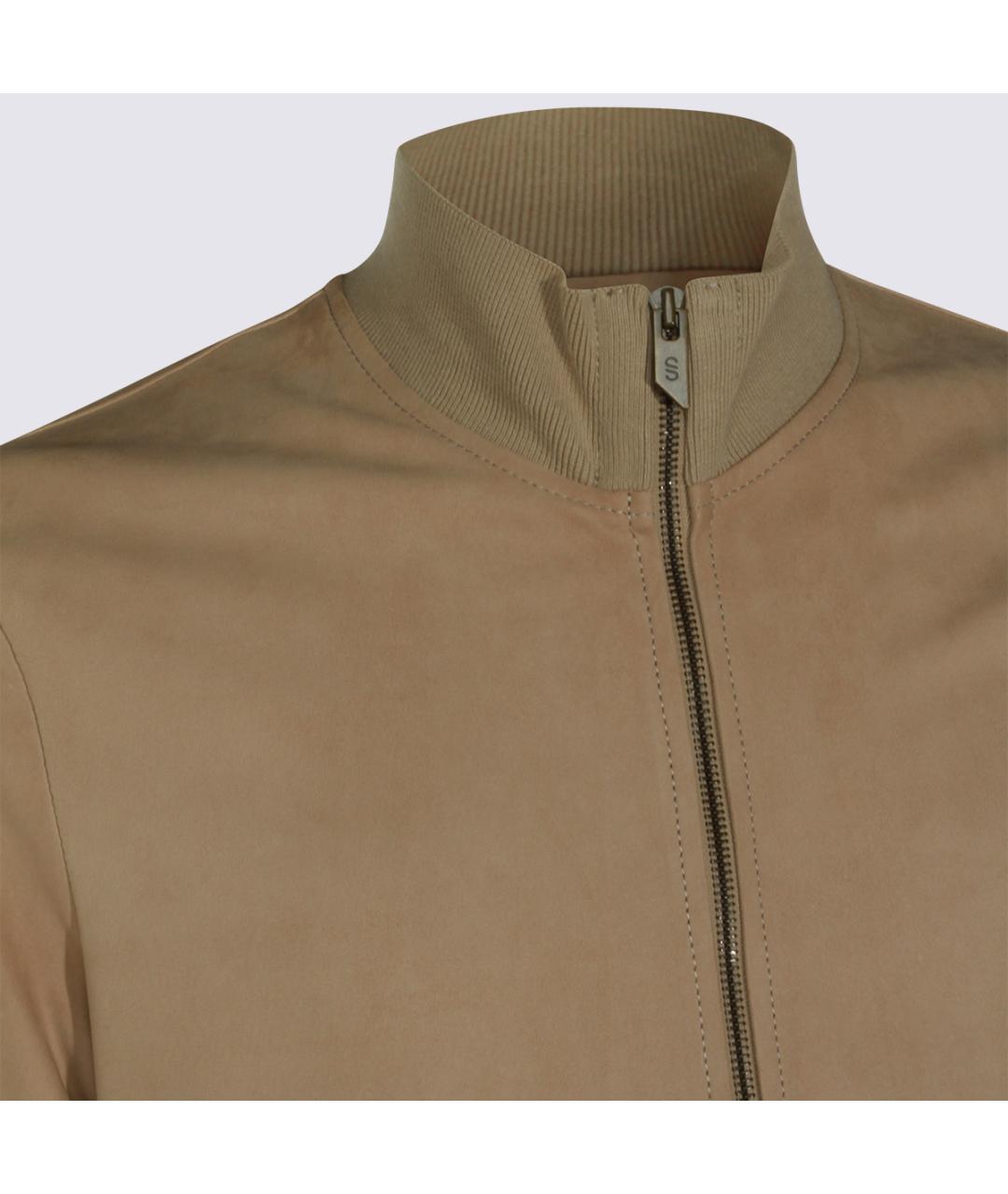 SANTORO Бежевая кожаная куртка, фото 4