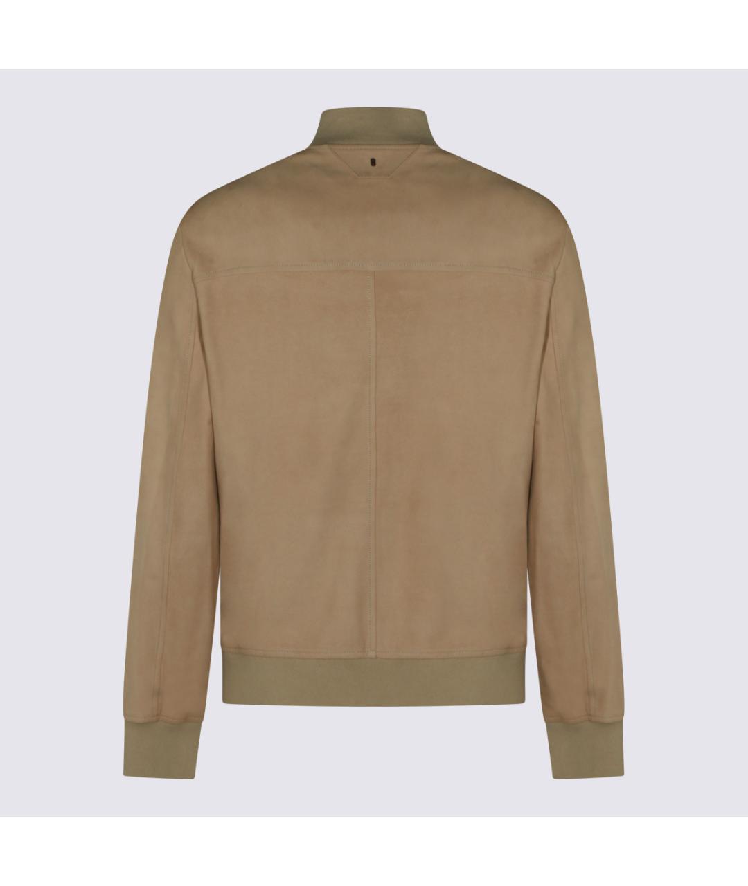 SANTORO Бежевая кожаная куртка, фото 2