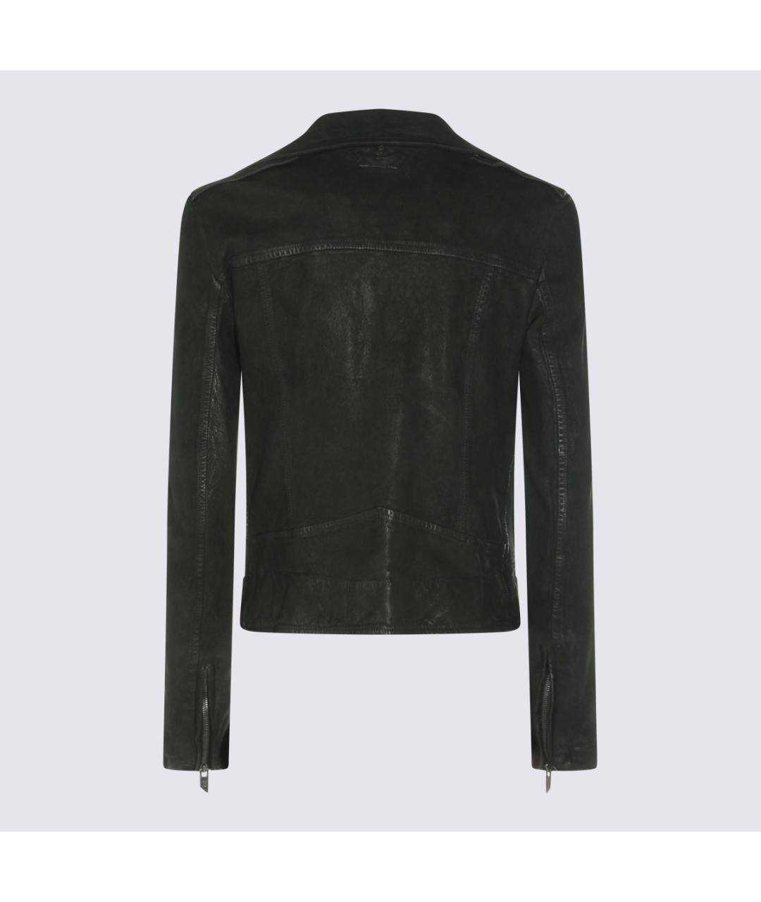 SANTORO Черная кожаная куртка, фото 2