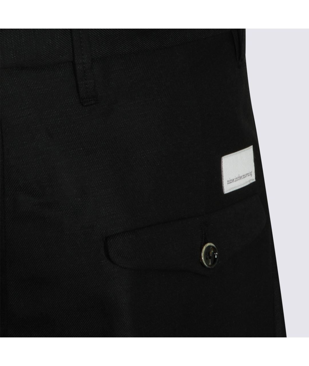 NINE IN THE MORNING Черные шерстяные повседневные брюки, фото 4