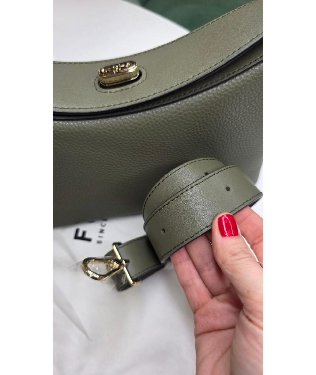 FURLA Хаки кожаная сумка через плечо, фото 7