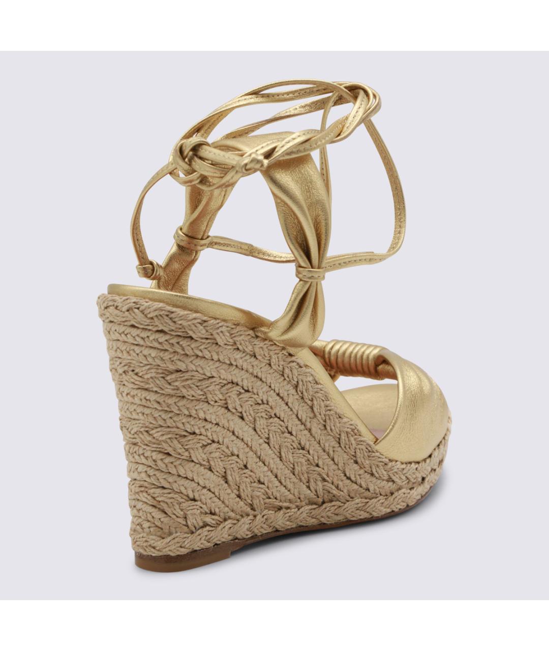 AQUAZZURA Золотые кожаные босоножки, фото 3