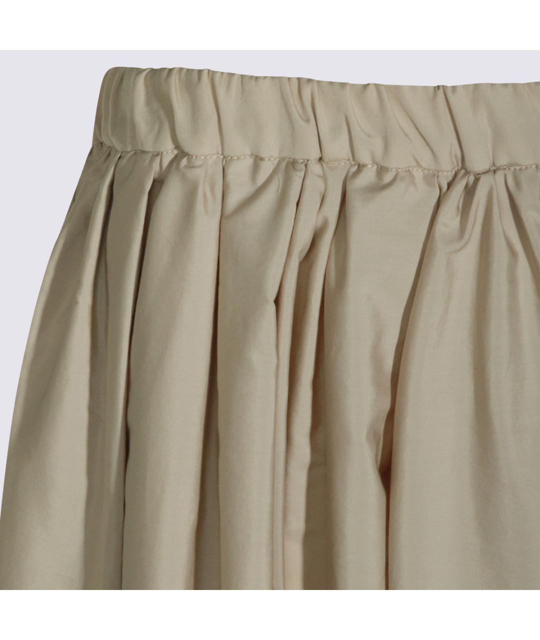NINE IN THE MORNING Бежевая хлопковая юбка миди, фото 3