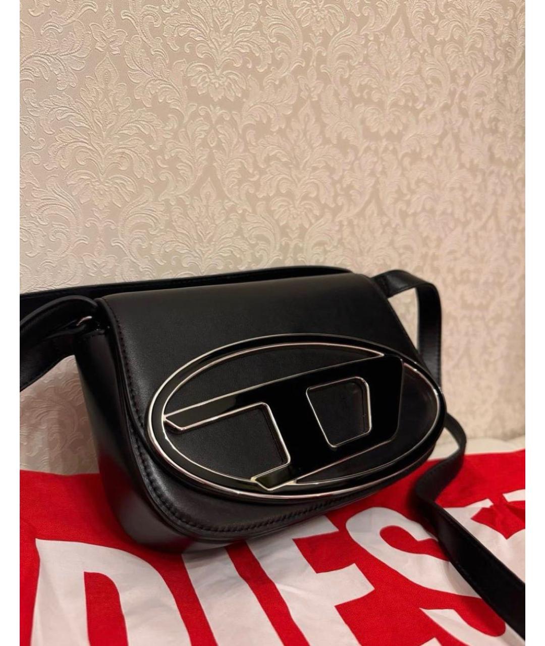 DIESEL Черная сумка с короткими ручками из искусственной кожи, фото 7