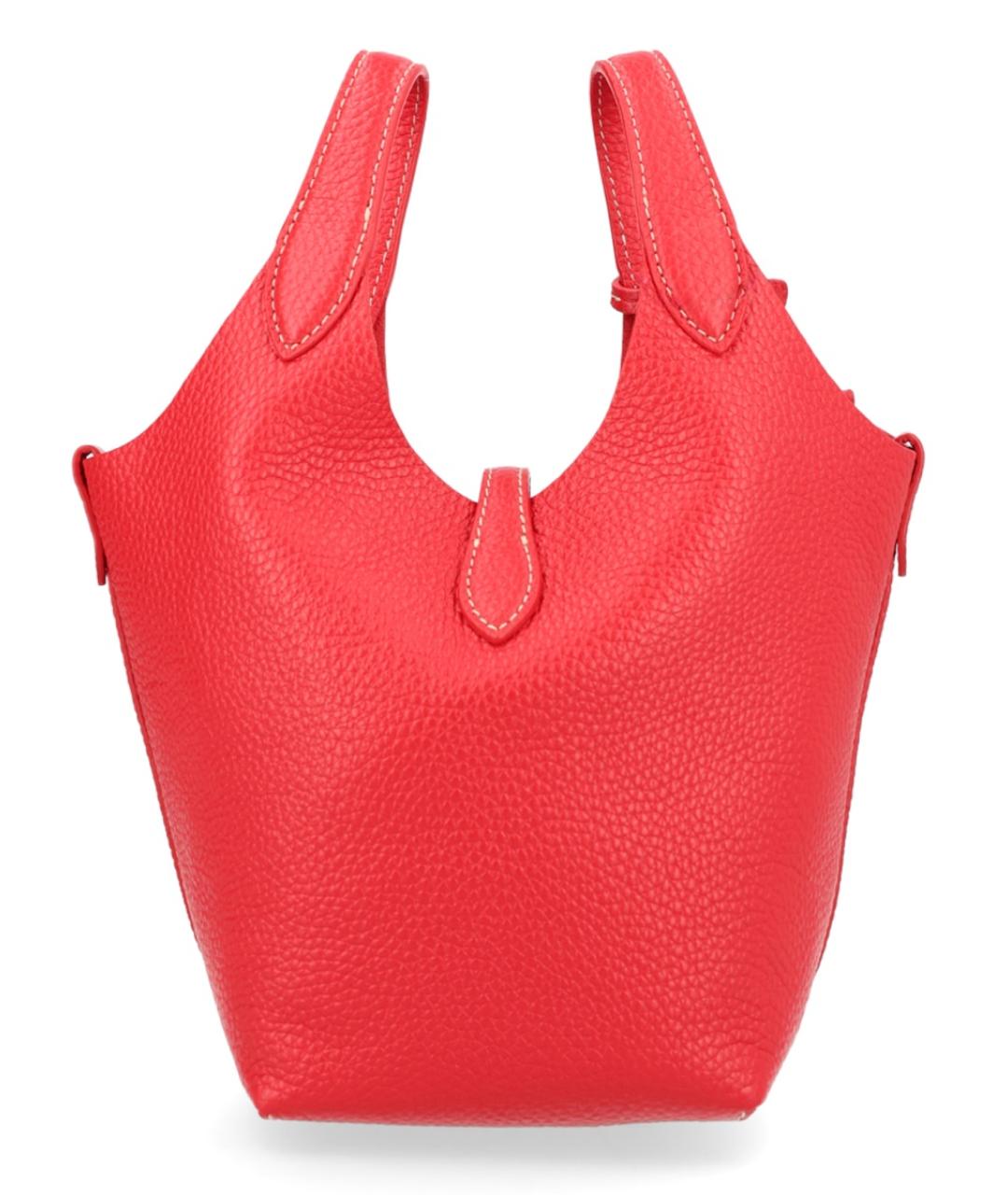 POLO RALPH LAUREN Красная кожаная сумка тоут, фото 3