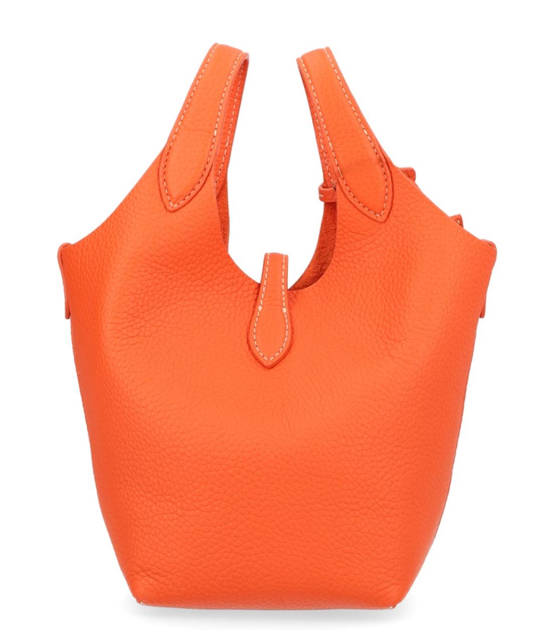 POLO RALPH LAUREN Оранжевая кожаная сумка тоут, фото 3