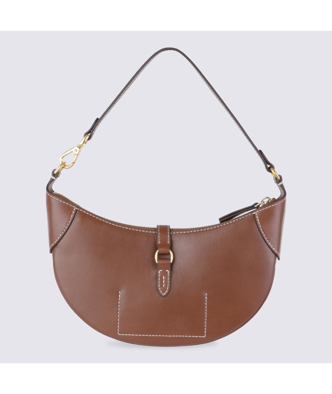 POLO RALPH LAUREN Коричневая кожаная сумка через плечо, фото 3