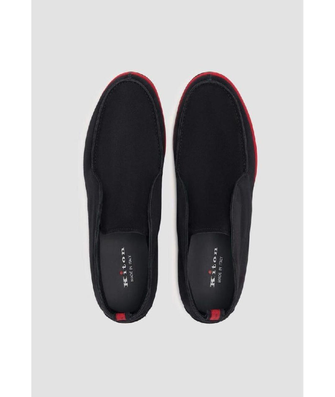 KITON Черные замшевые низкие ботинки, фото 3