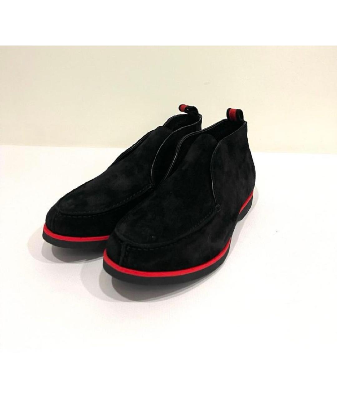 KITON Черные замшевые низкие ботинки, фото 5