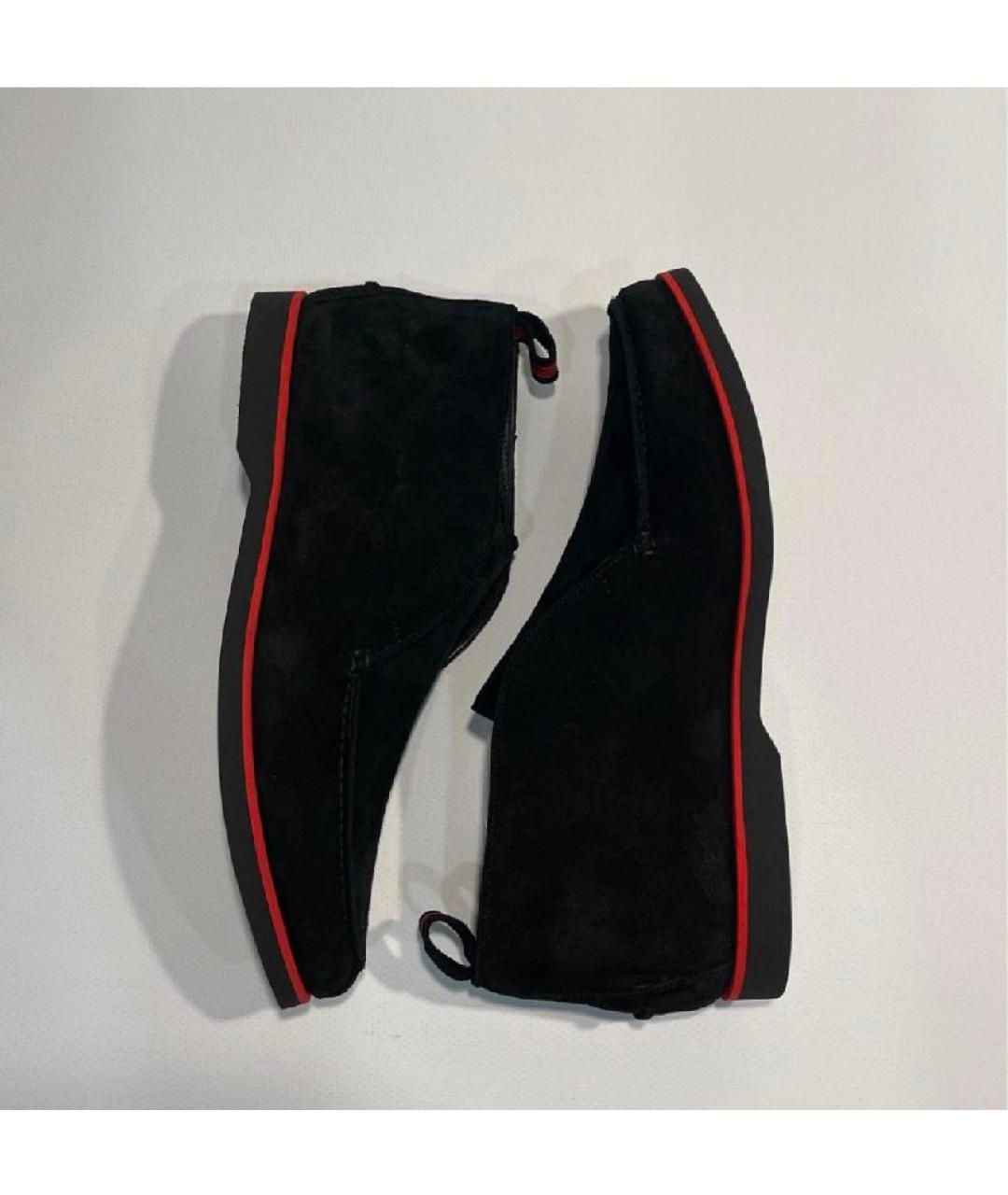 KITON Черные замшевые низкие ботинки, фото 2