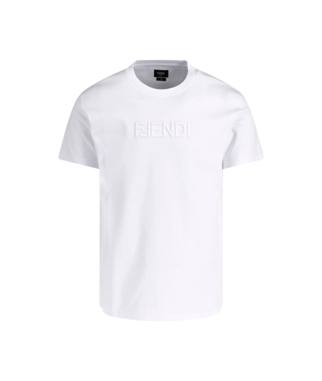 FENDI Белая хлопковая футболка, фото 1