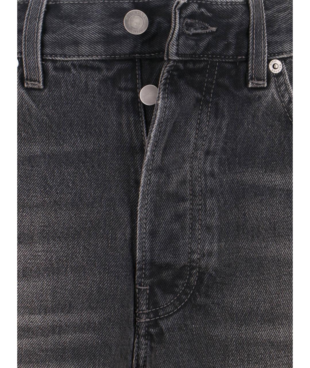 HAIKURE Черные хлопковые прямые джинсы, фото 4