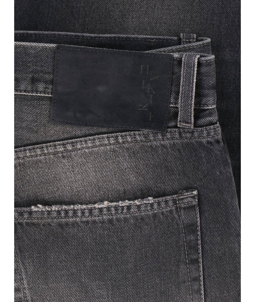 HAIKURE Черные хлопковые прямые джинсы, фото 5