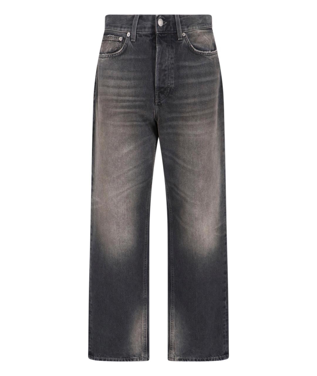 HAIKURE Черные хлопковые прямые джинсы, фото 1