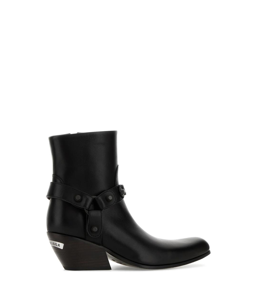 BALENCIAGA Черные кожаные сапоги, фото 3