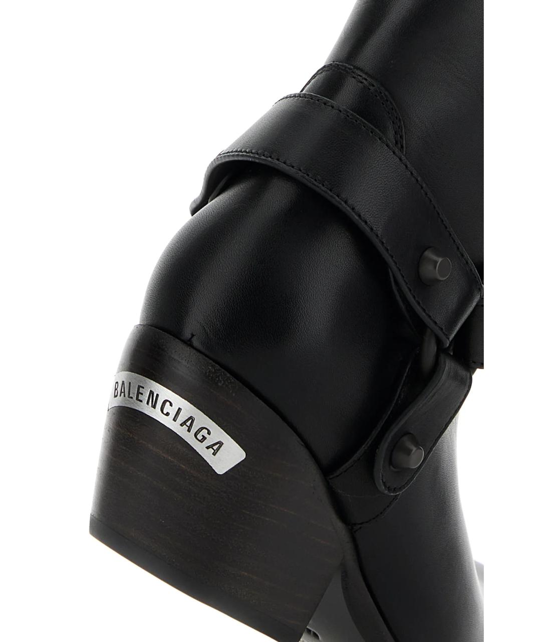 BALENCIAGA Черные кожаные сапоги, фото 4