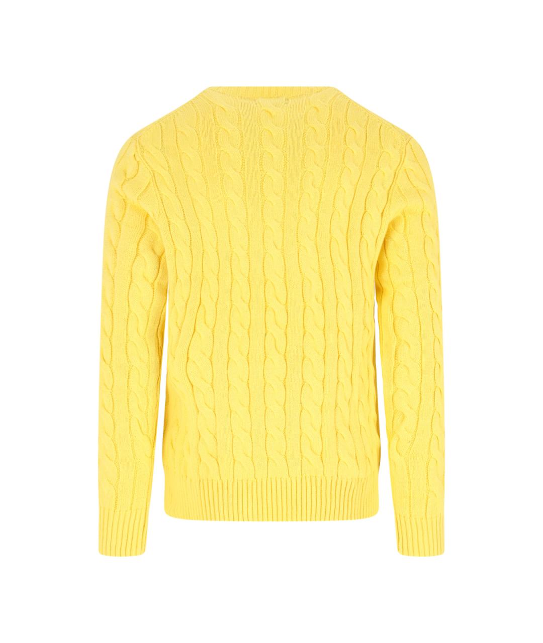 POLO RALPH LAUREN Желтый хлопковый джемпер / свитер, фото 2