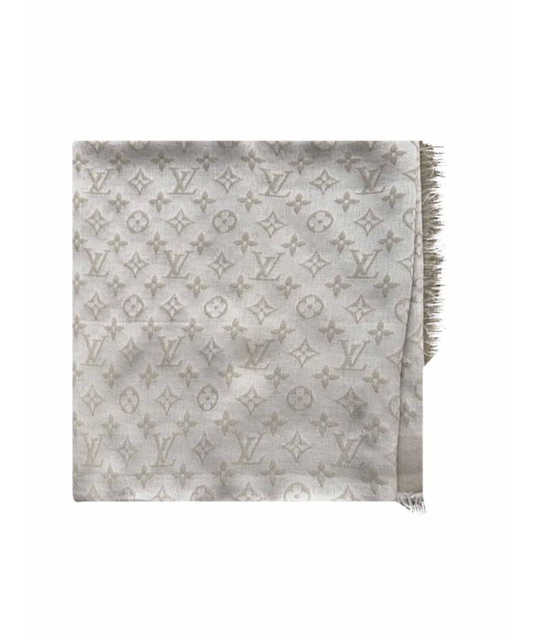 LOUIS VUITTON Белый шелковый платок, фото 1