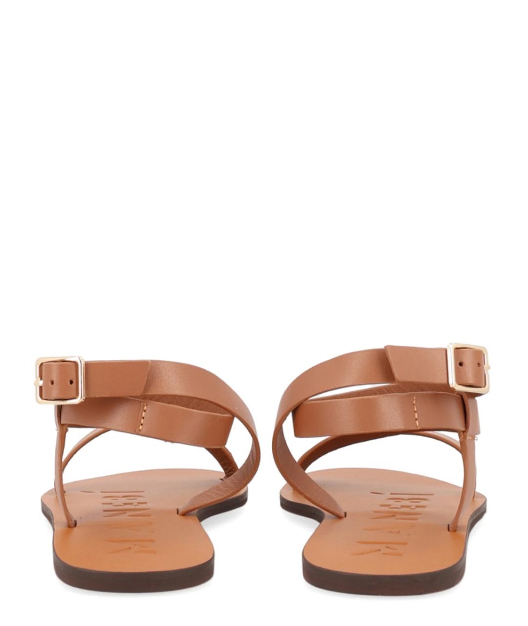 MANEBI Коричневые кожаные босоножки, фото 5