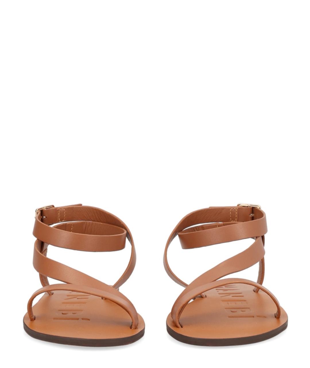 MANEBI Коричневые кожаные босоножки, фото 3