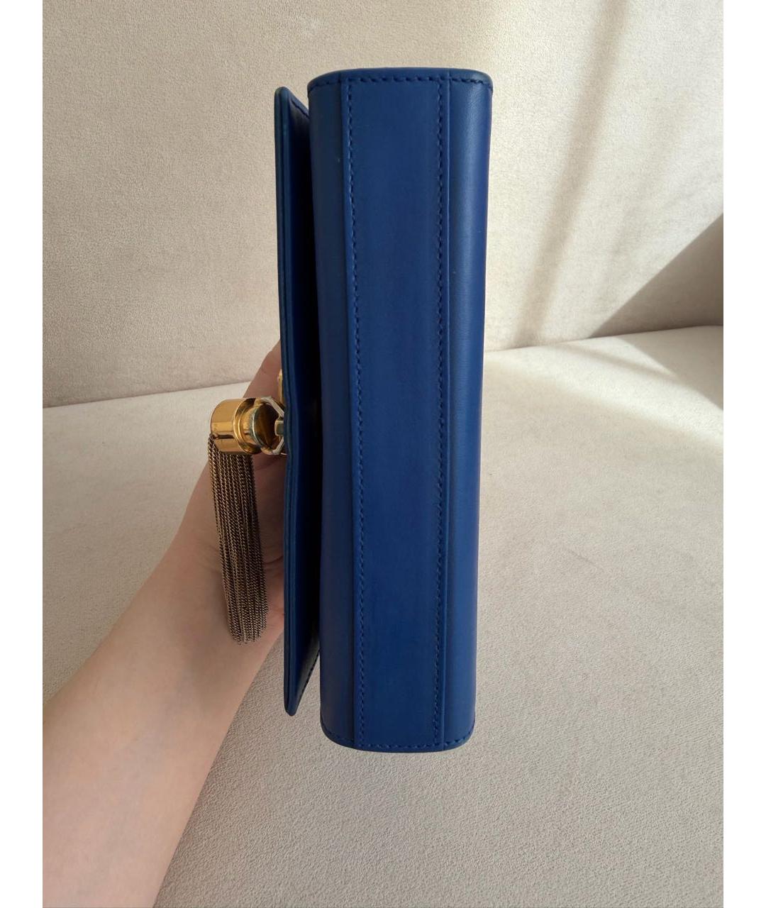 SAINT LAURENT Синяя кожаная сумка через плечо, фото 6