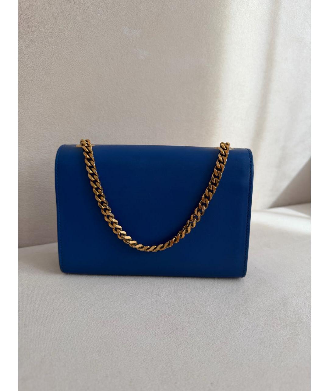 SAINT LAURENT Синяя кожаная сумка через плечо, фото 3