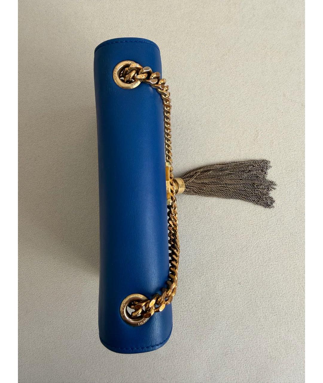 SAINT LAURENT Синяя кожаная сумка через плечо, фото 7