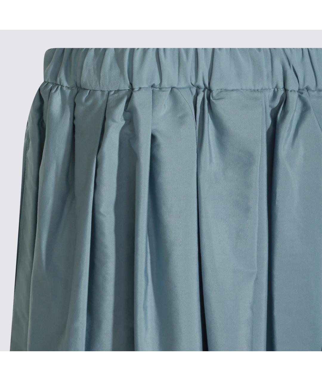 NINE IN THE MORNING Голубая хлопковая юбка миди, фото 3