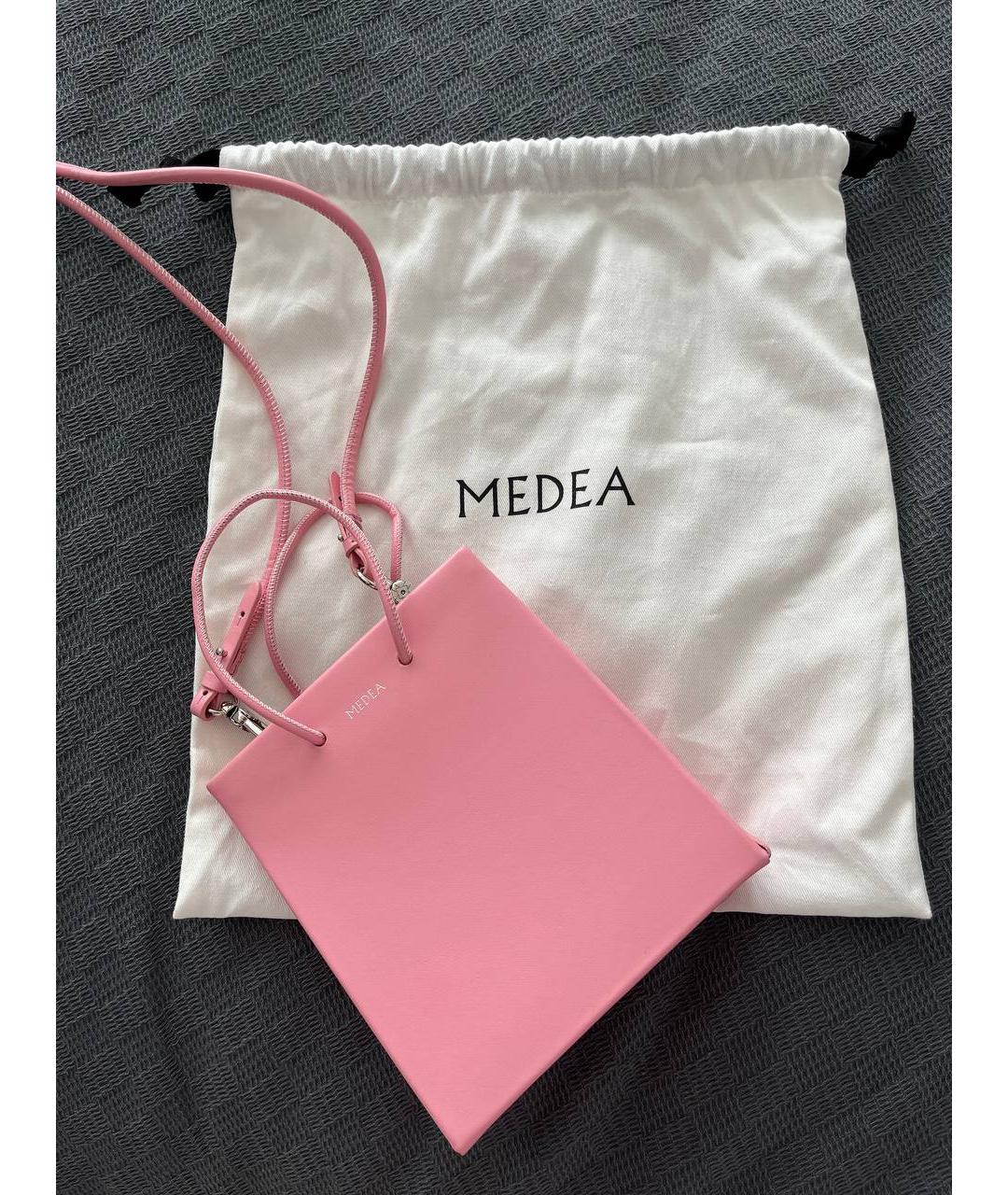 MEDEA Розовая кожаная сумка через плечо, фото 8