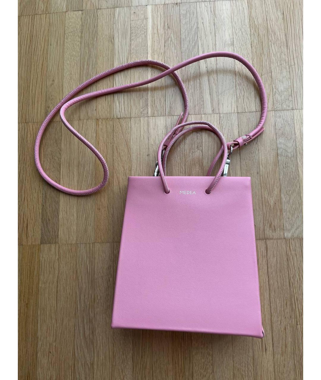 MEDEA Розовая кожаная сумка через плечо, фото 9