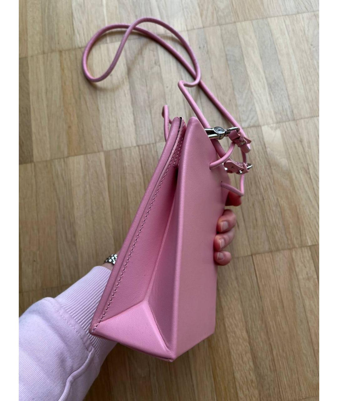 MEDEA Розовая кожаная сумка через плечо, фото 2