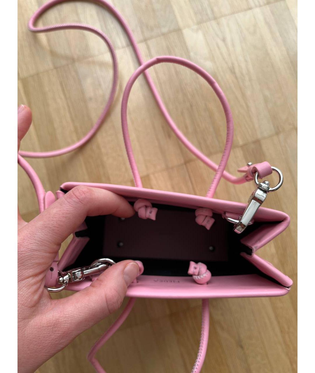 MEDEA Розовая кожаная сумка через плечо, фото 6