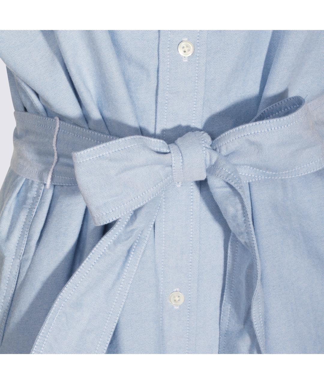 POLO RALPH LAUREN Синее хлопковое повседневное платье, фото 4