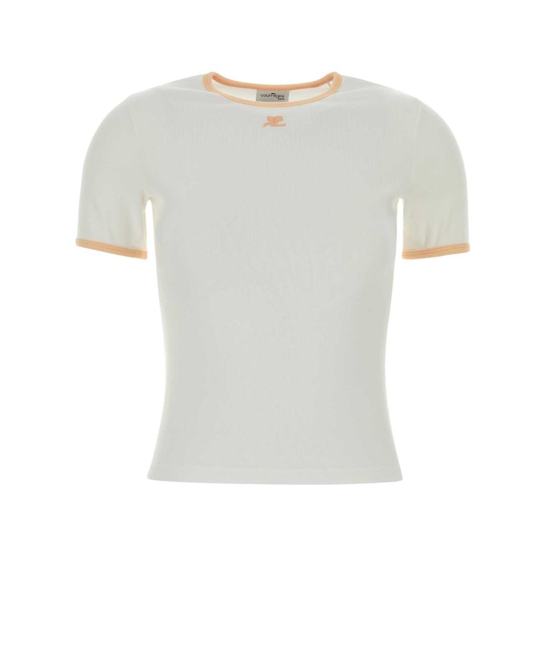COURREGES Белая хлопковая футболка, фото 1