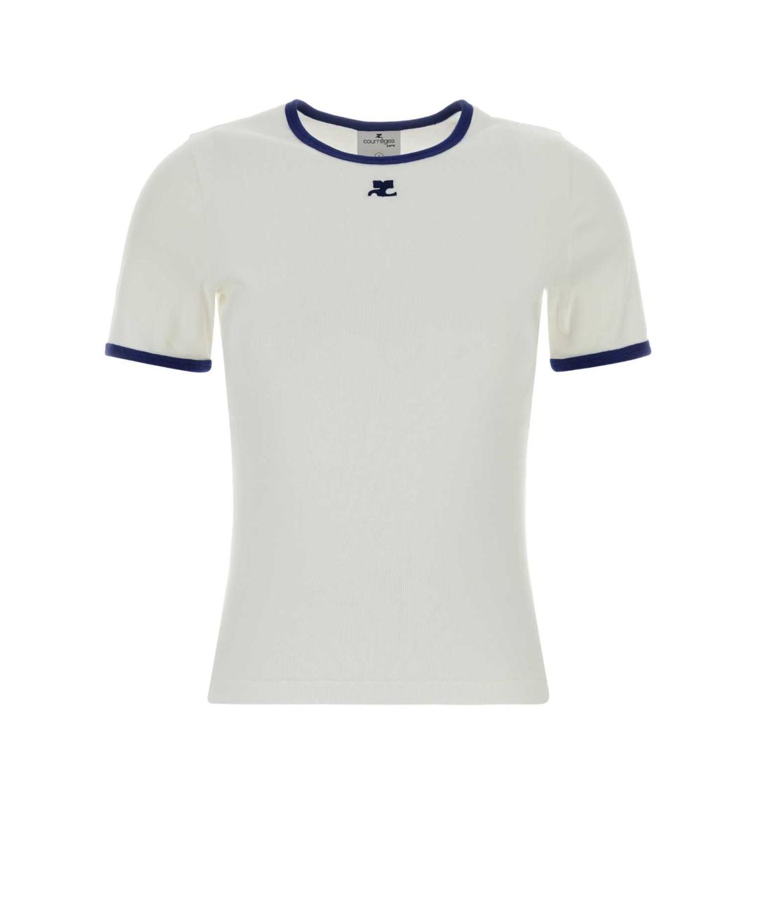 COURREGES Белая хлопковая футболка, фото 1
