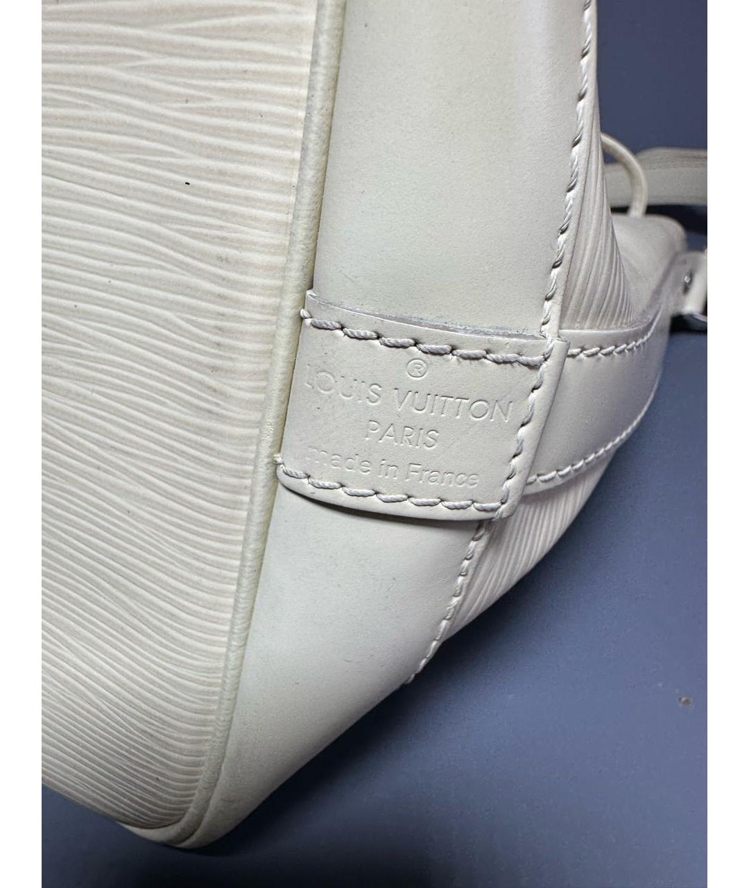 LOUIS VUITTON Белая кожаная сумка тоут, фото 7