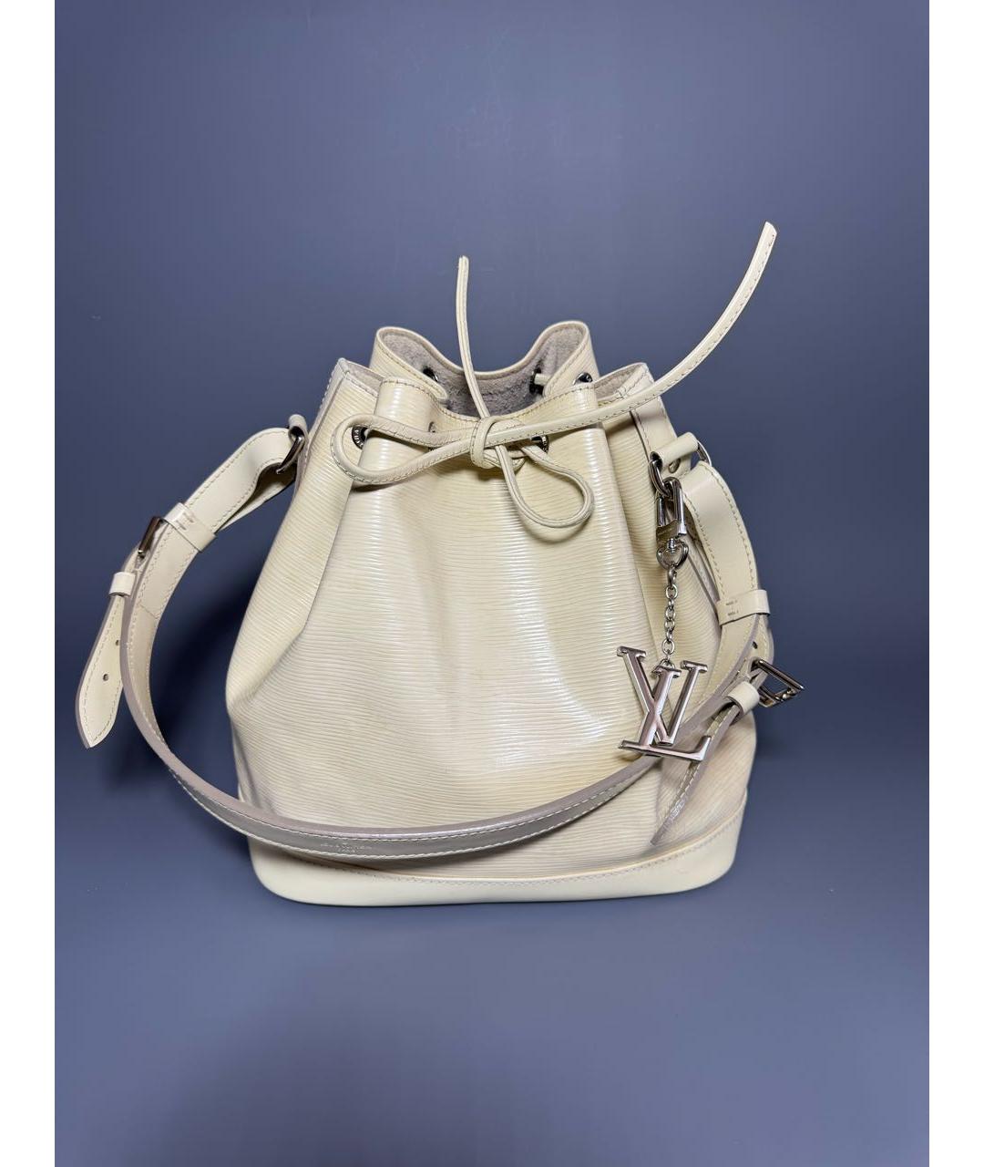 LOUIS VUITTON Белая кожаная сумка тоут, фото 9