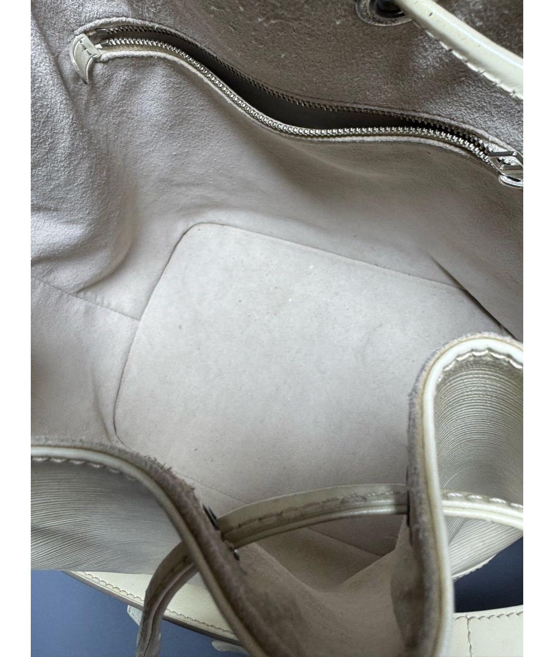 LOUIS VUITTON Белая кожаная сумка тоут, фото 4