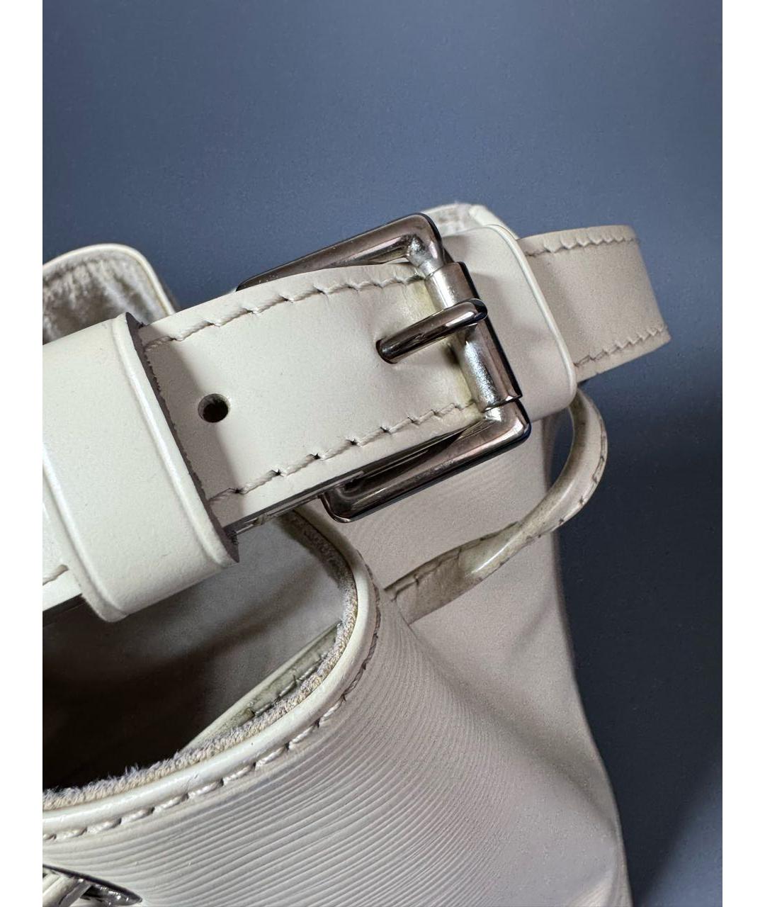 LOUIS VUITTON Белая кожаная сумка тоут, фото 6