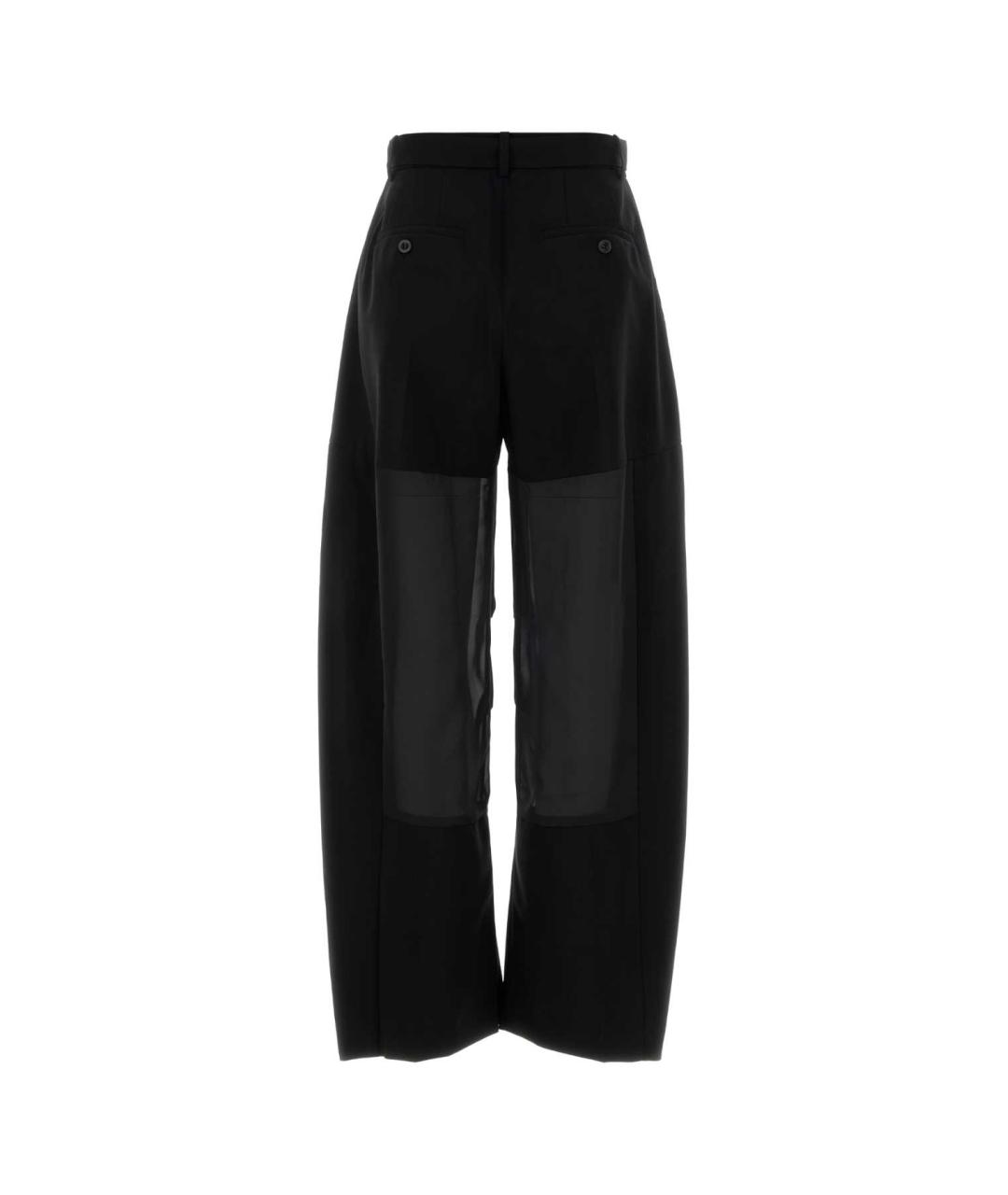 SACAI Черные шерстяные прямые брюки, фото 2