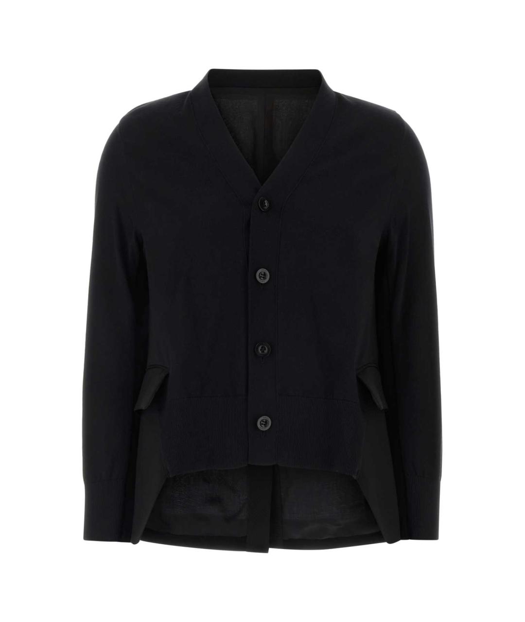 SACAI Черный хлопковый кардиган, фото 1