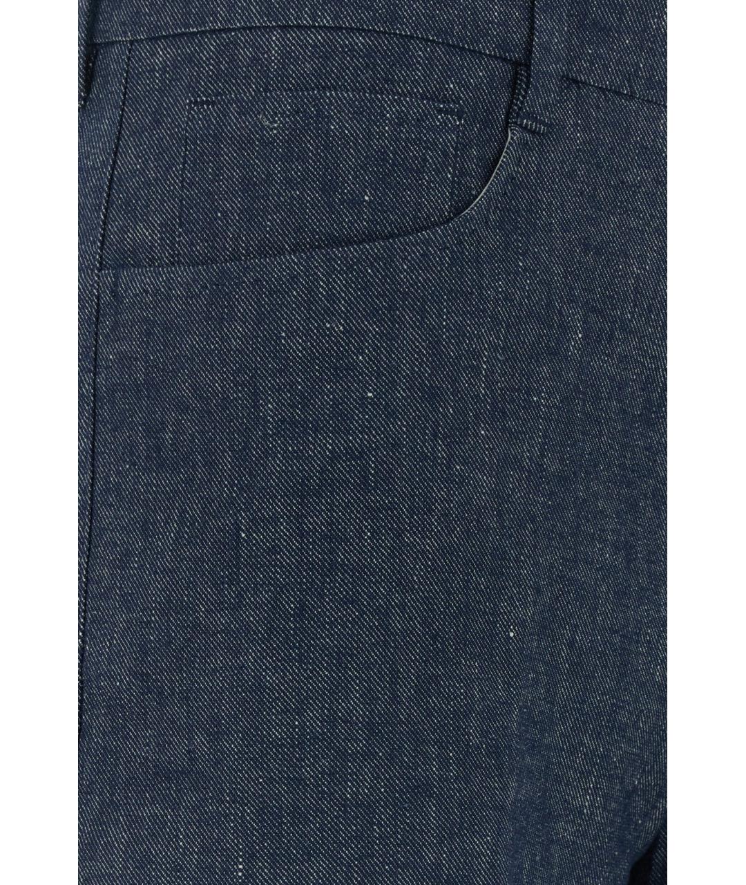 'S MAX MARA Синие хлопковые прямые брюки, фото 3