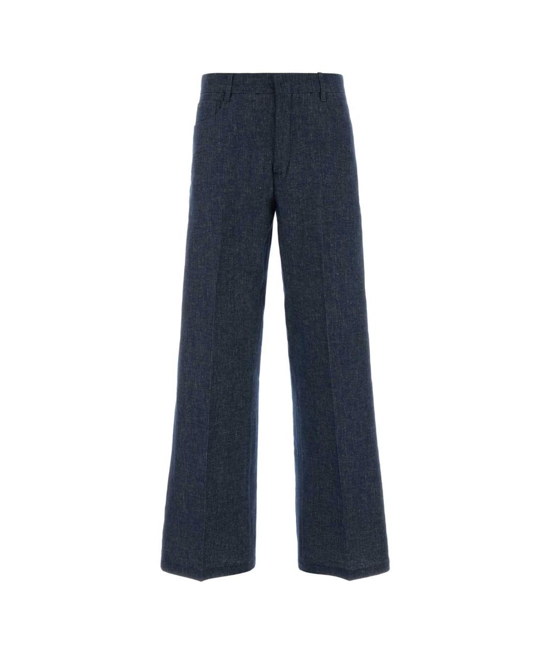 'S MAX MARA Синие хлопковые прямые брюки, фото 1