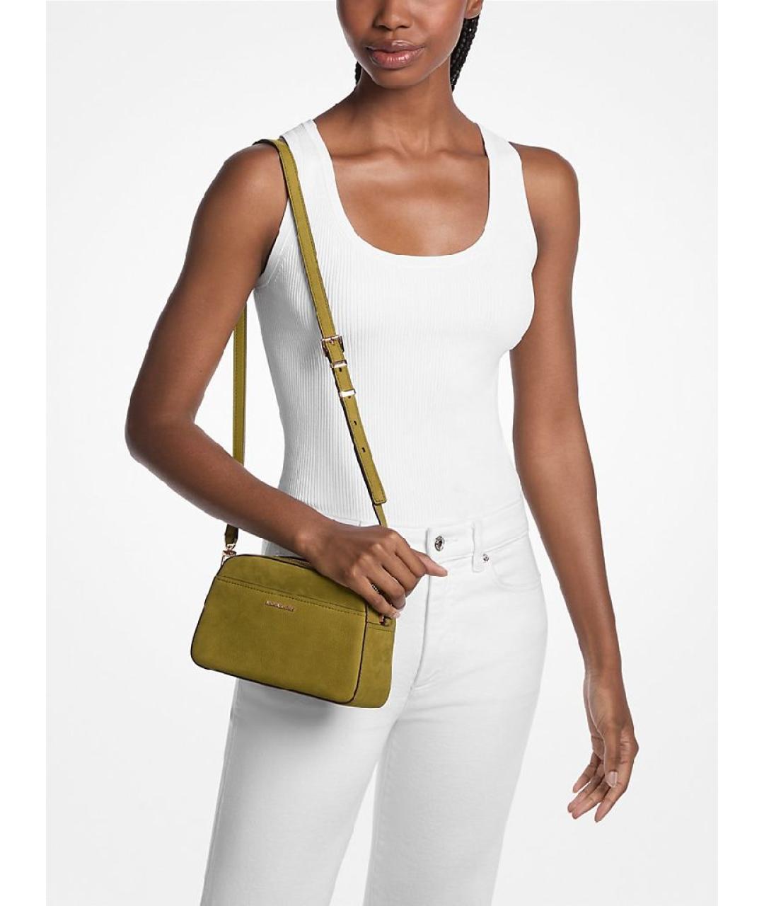 MICHAEL KORS Зеленая кожаная сумка через плечо, фото 3