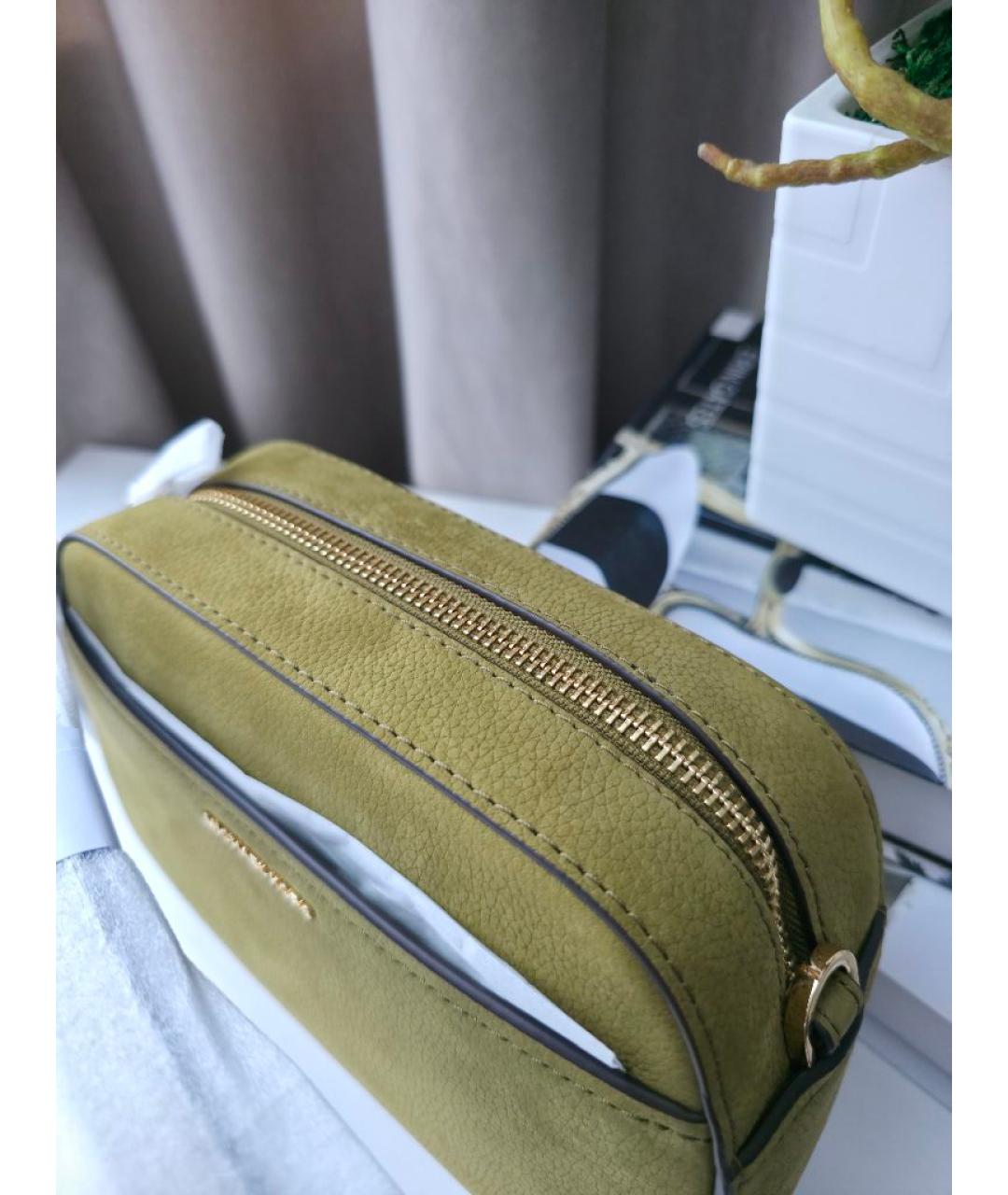 MICHAEL KORS Зеленая кожаная сумка через плечо, фото 6